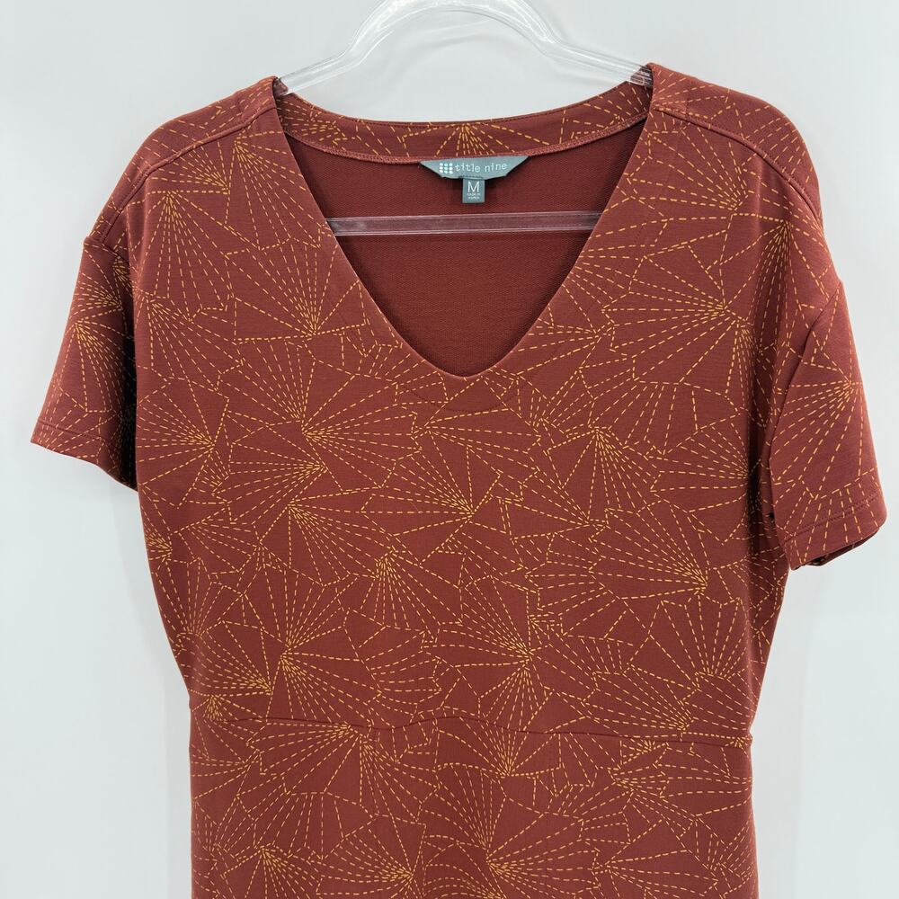 TITLE NINE T-Shirt Dress Pockets Size M Short Sleeve Summer Casual V Neck 120906 - Picture 2 of 9